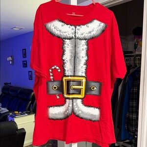 Men’s XXXL Festive Red Santa Belt Shirt